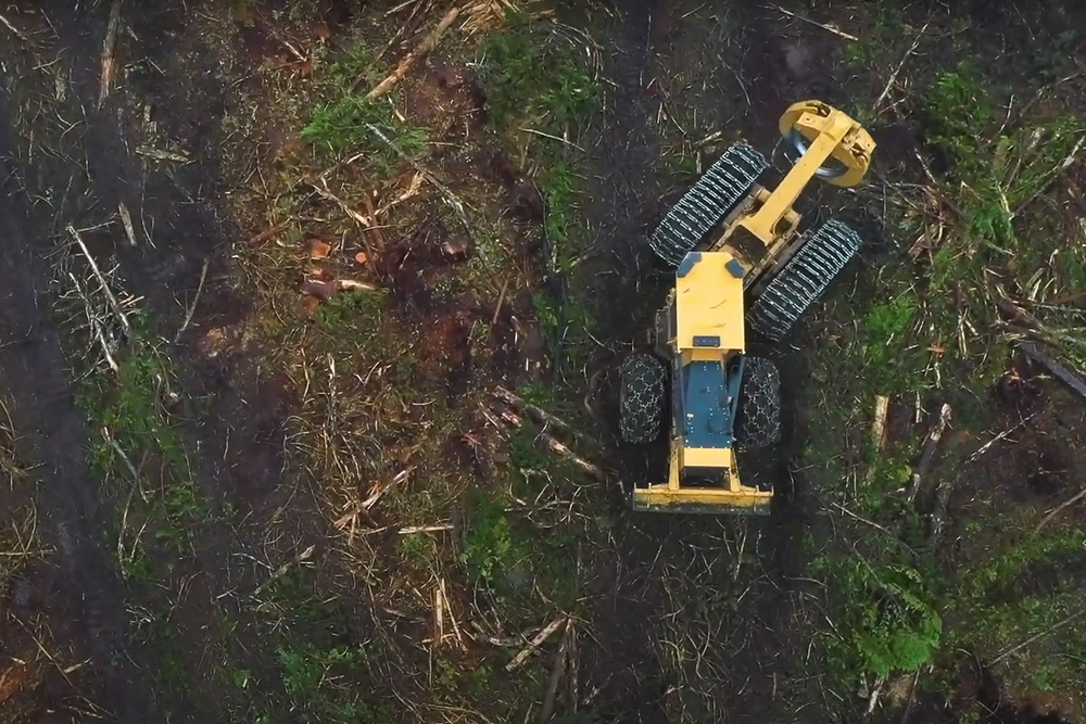 A Skidder with treads